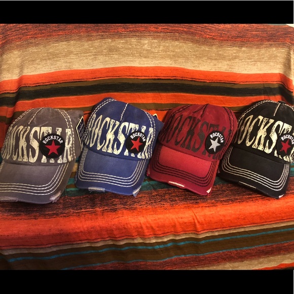 Accessories - 🦧 Rockstar Distressed Colored Baseball Cap Hat